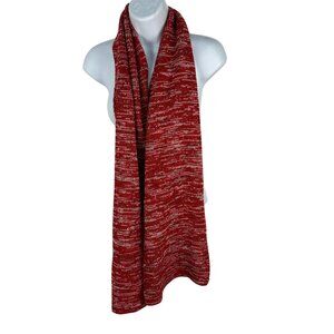 Old Navy Red & White Knit Scarf One Size Acrylic